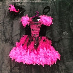 Girls Pink Witch Costume Halloween Set